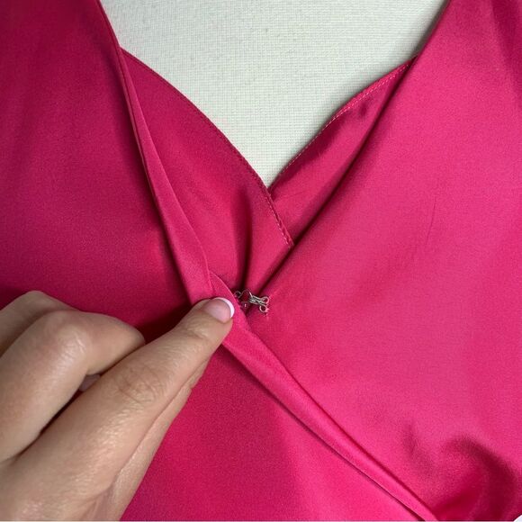 Vintage 80s Handmade Hot Pink Mini Dress & Overlay Jacket Set Size Small - Picture 11 of 12